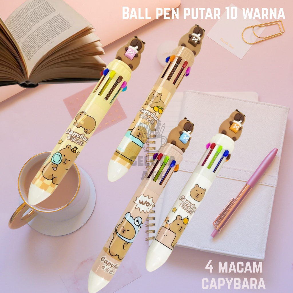 

GELORA Pulpen Karakter CAPYBARA 10 warna – 0.5MM (1 PCS)
