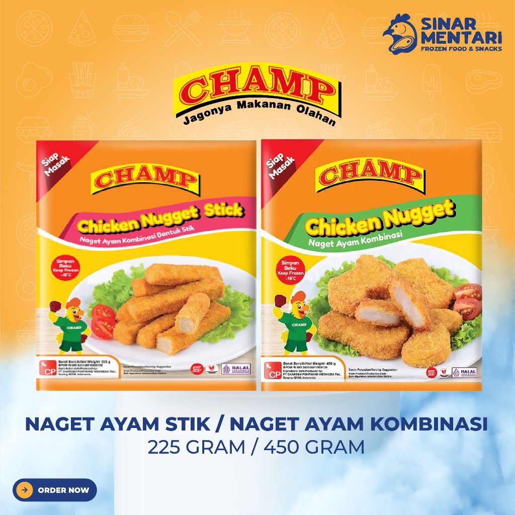 

Champ Naget Ayam STIK dan KOMBINASI 250 gram 450 gram