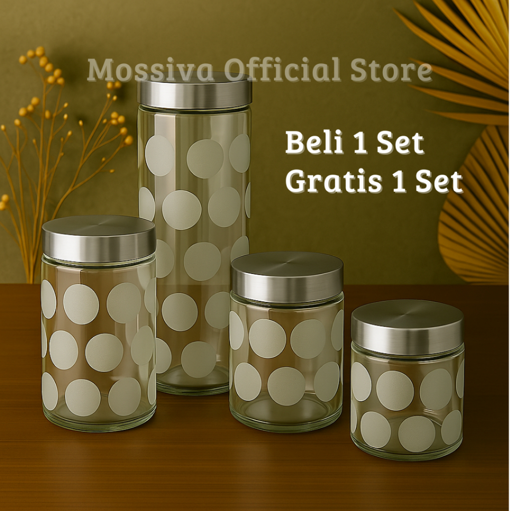 Mossiva Toples Kaca 7098 Beli 1 set Gratis 1 Set Premium 4pcs Motif / Toples Lebaran / Bahan Kaca / 