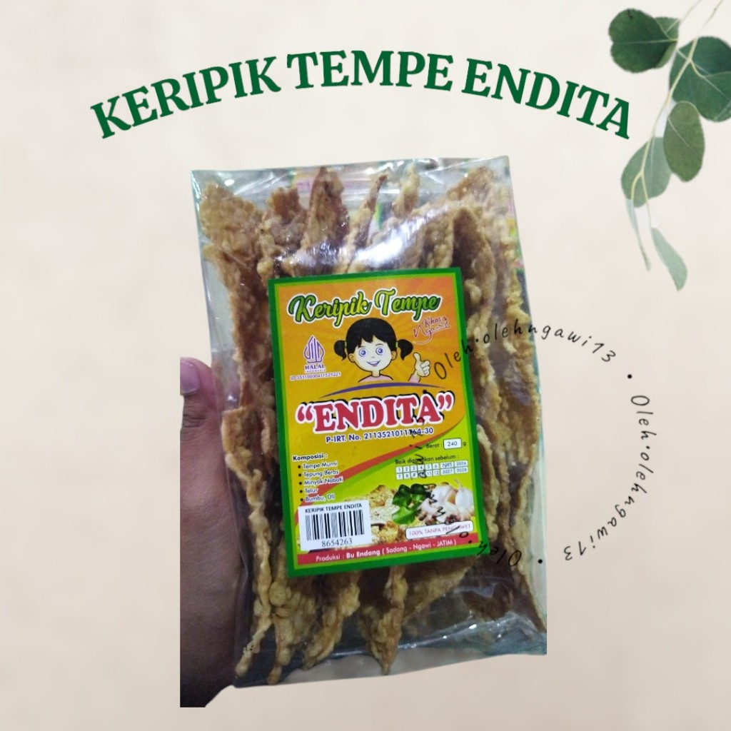 KERIPIK TEMPE ENDITA, KERIPIK TEMPE KHAS NGAWI, OLEH OLEH KHAS NGAWI