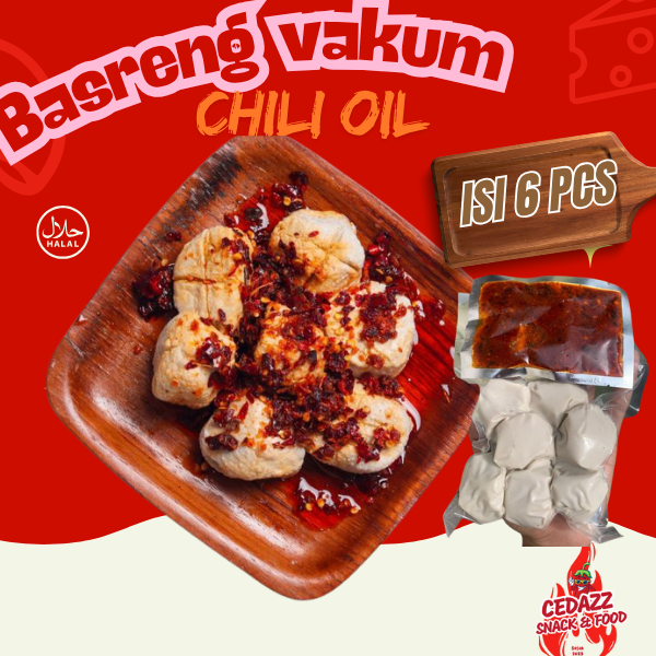 

Basreng vakum isi 6 dengan chili oil rempah pedas gurih