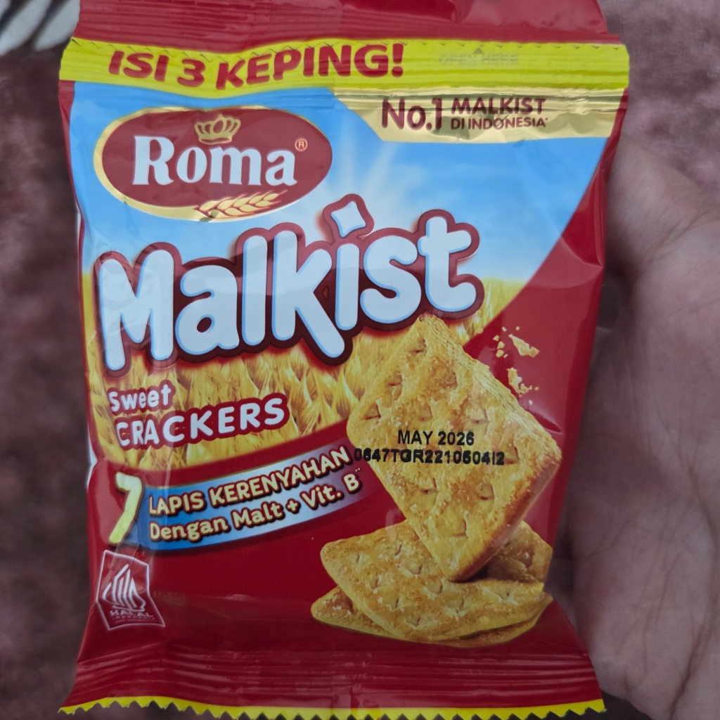 

Roma Malkist Sweet Crackers Biskuit Krekes Sachet 1 Pcs 21 gr / Roma Malkist