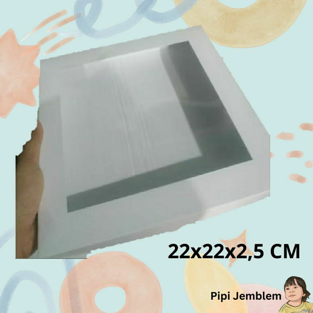 

[22x22x2,5] box kotak putih ivory jendela mika kotak souvenir hampers