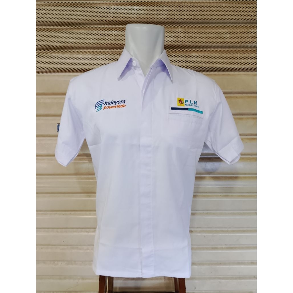 Kemeja PLN Haleyora Power Seragam Haleyora Power Putih Pendek