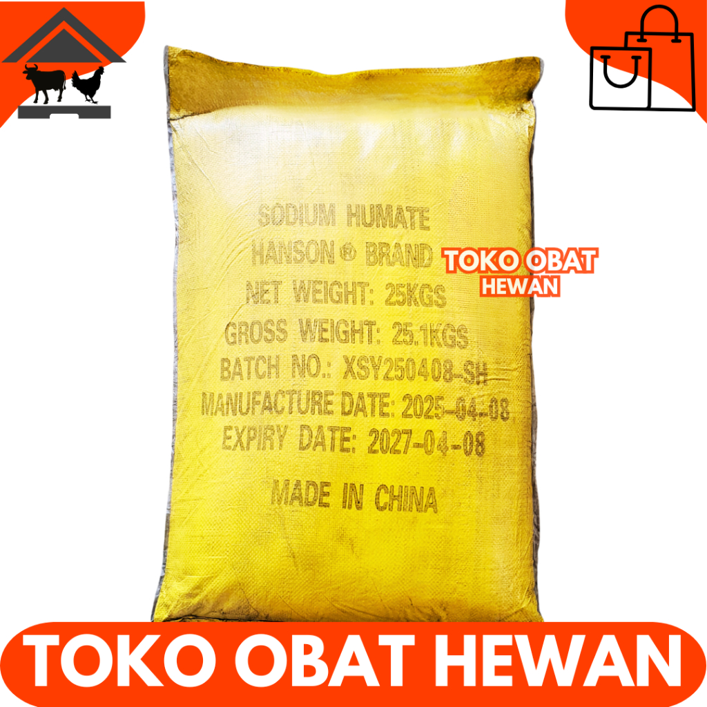 ASAM HUMAT 25 KG 85% HANSON (1 SAK KUNING) - Sodium Humate 25 kg Humic Acid 25 kg Sodium Humat Humid