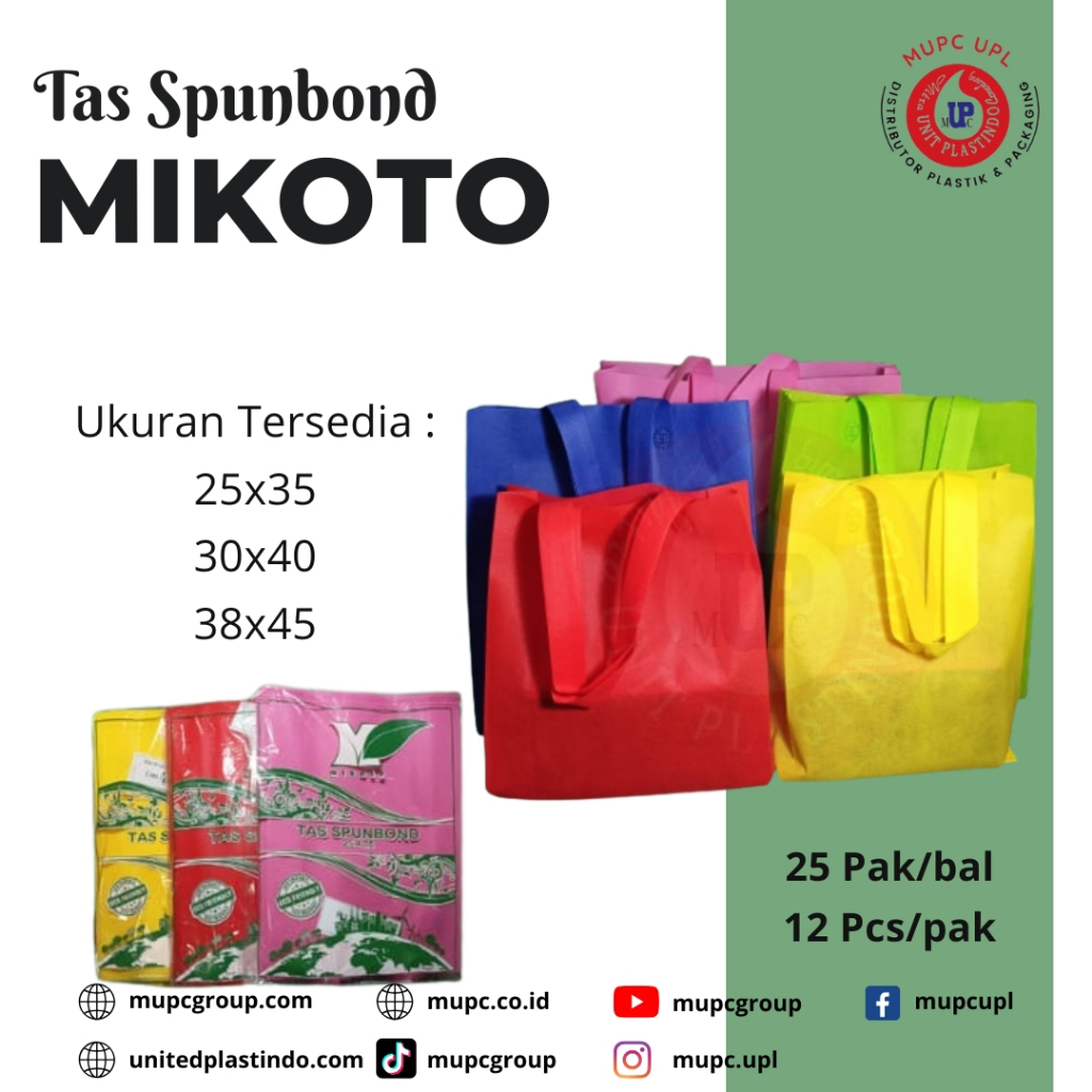 

Tas spunbond Mikoto/ Goodie bag/ Tas belanja kain/ tas belanja