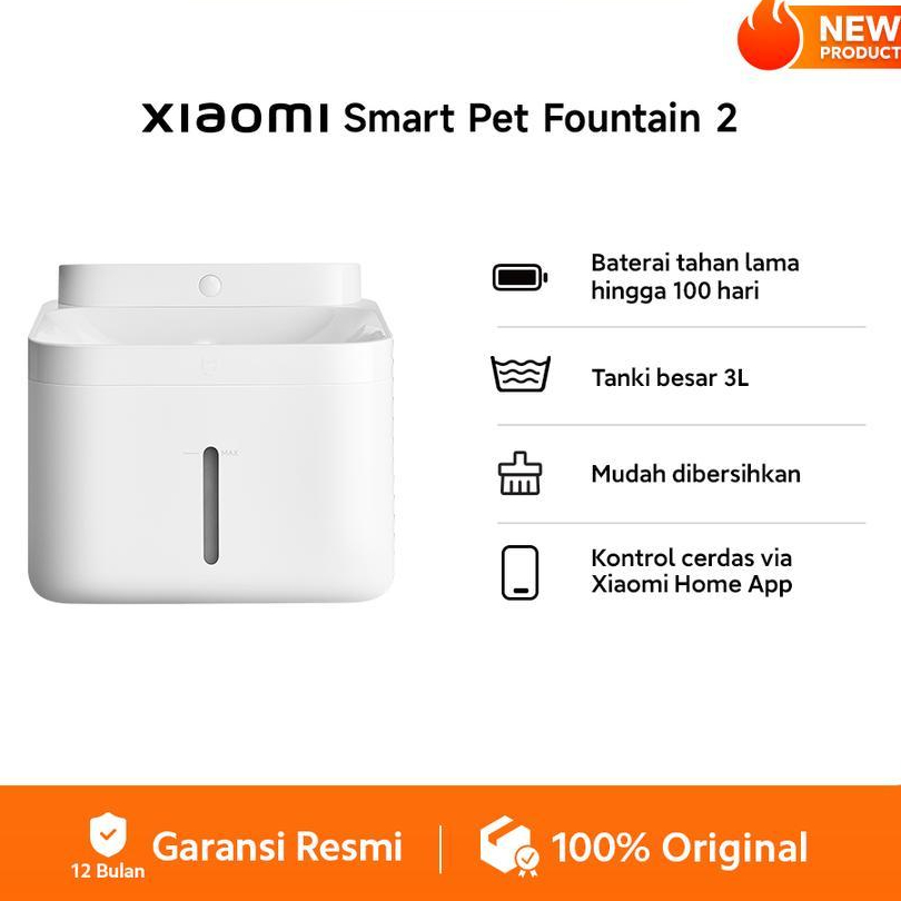Xiaomi Smart Pet Fountain 2 | Baterai hingga 100 hari* | Tanki 3L | Kontrol cerdas