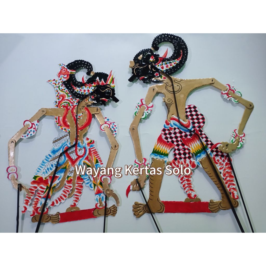 Wayang Kulit Kertas Wayang mainan paket Bima Werkudara & Gatotkaca