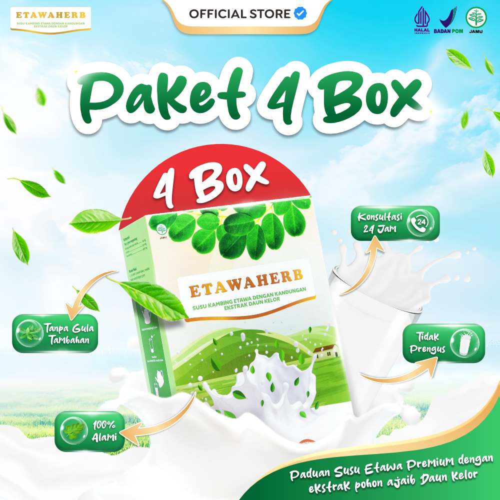 

4 Box Paket Etawaherb Atasi Masalah Pernafasan, Pencernaan, Tulang dan sendi