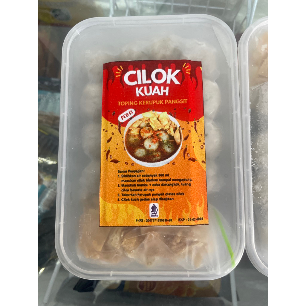 

Cilok Kuah Toping Krupuk Pangsit Pedas