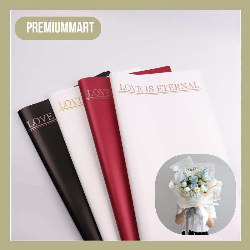 

20 LEMBAR Flower Wrapping Paper Motif Love Cellophane Kertas Bunga Bouquet Valentine Florist KB059