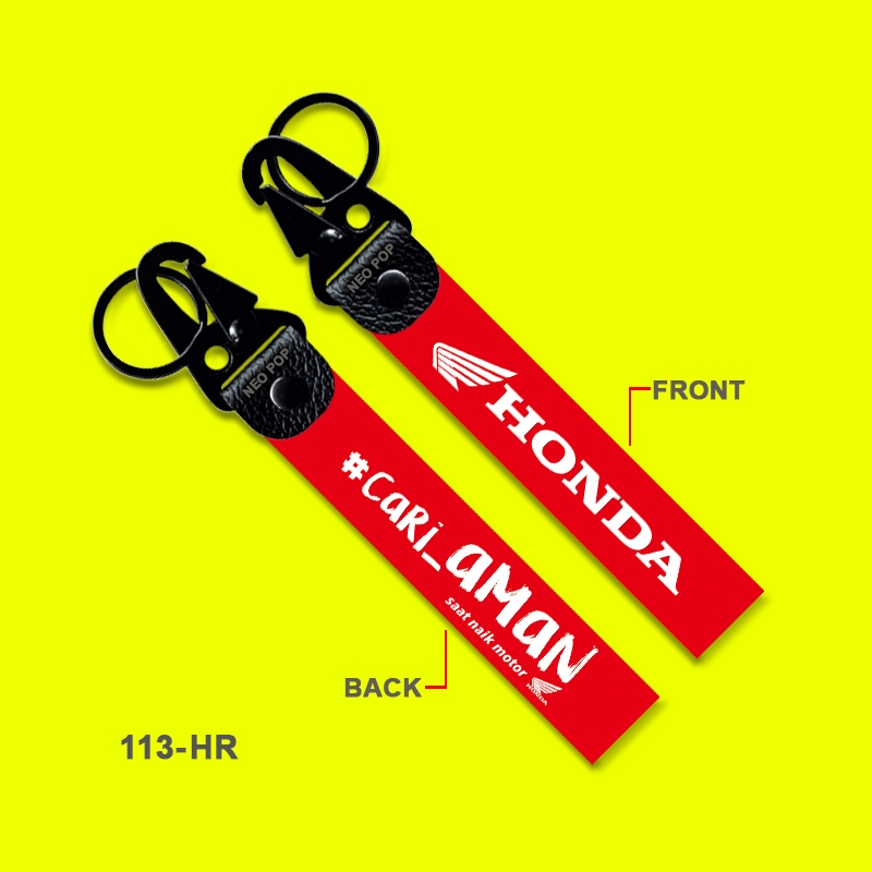 GANTUNGAN KUNCI PREMIUM HONDA CARI AMAN SAAT NAIK MOTOR KEYCHAIN KEREN LOGO SEPEDA MOTOR AKSESORIS V