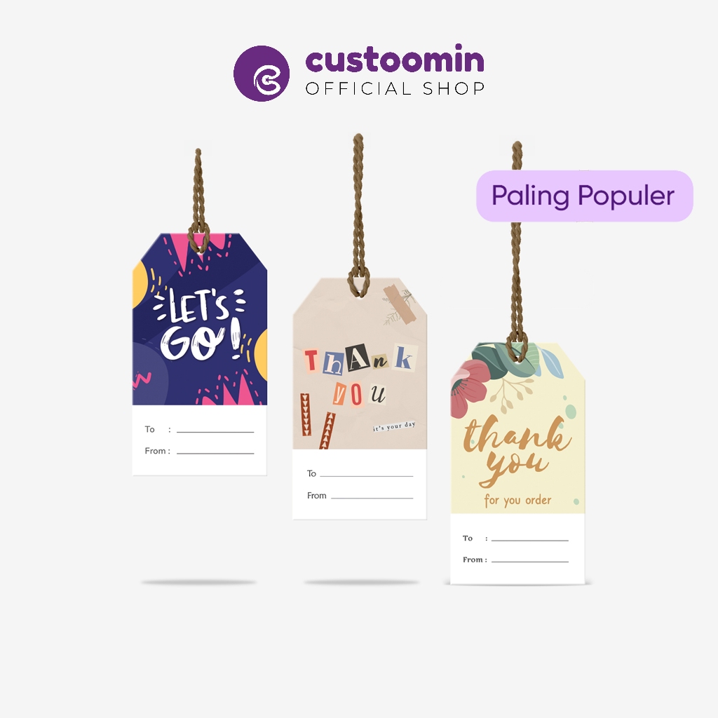 

Custoom.in - Hangtag Bentuk Segienam (Ukuran 5x9 cm) - Aesthetic Tag - Label Lucu