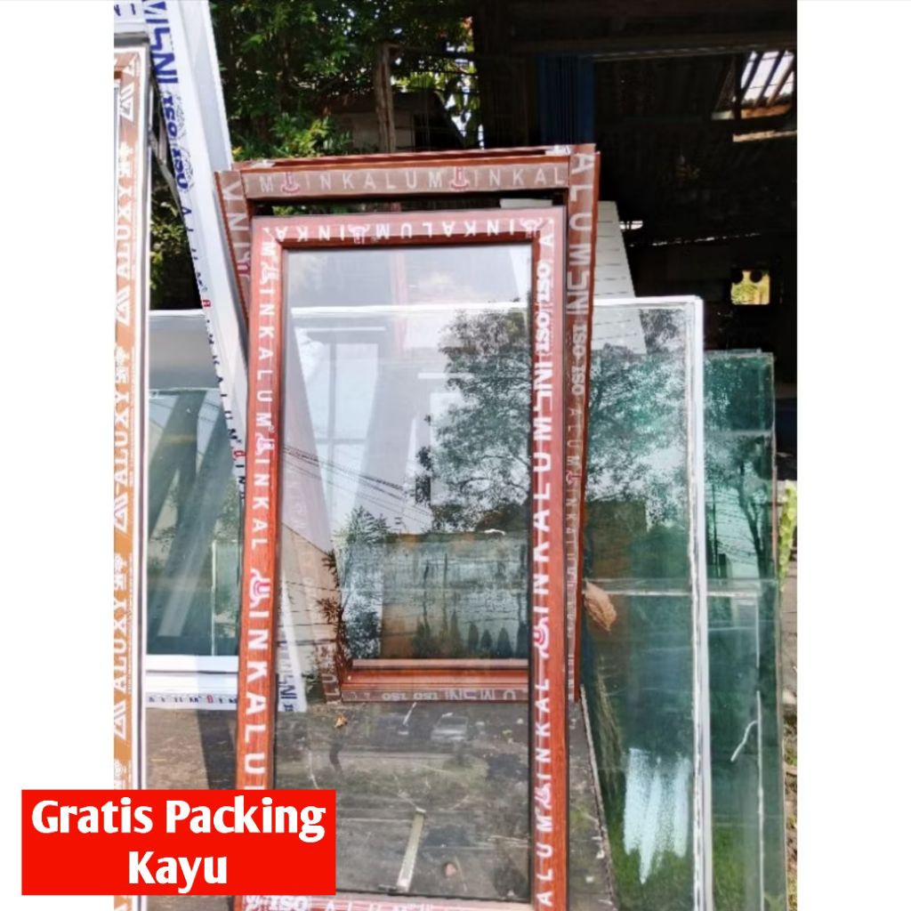 Jendela aluminium Serat kayu jungkit 100 x 50