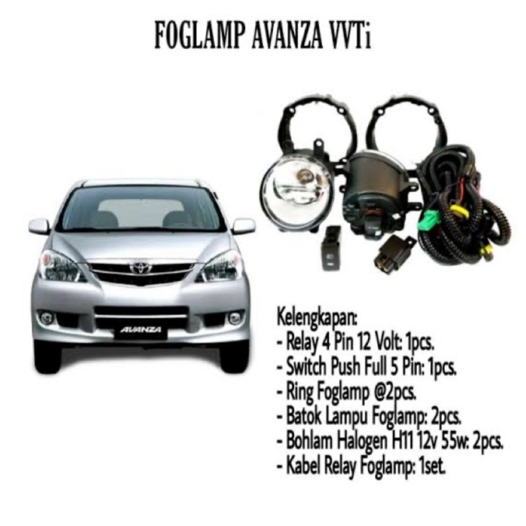 Foglamp Lampu Kabut Mobil Old Avanza Xenia Vios Yaris Camry Corolla Foglamp Fullset / Only