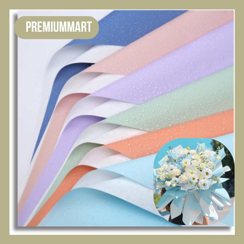 

20 LEMBAR Flower Wrapping Paper BiColor White Cellophane Waterproof Kertas Buket Bunga Florist KB074