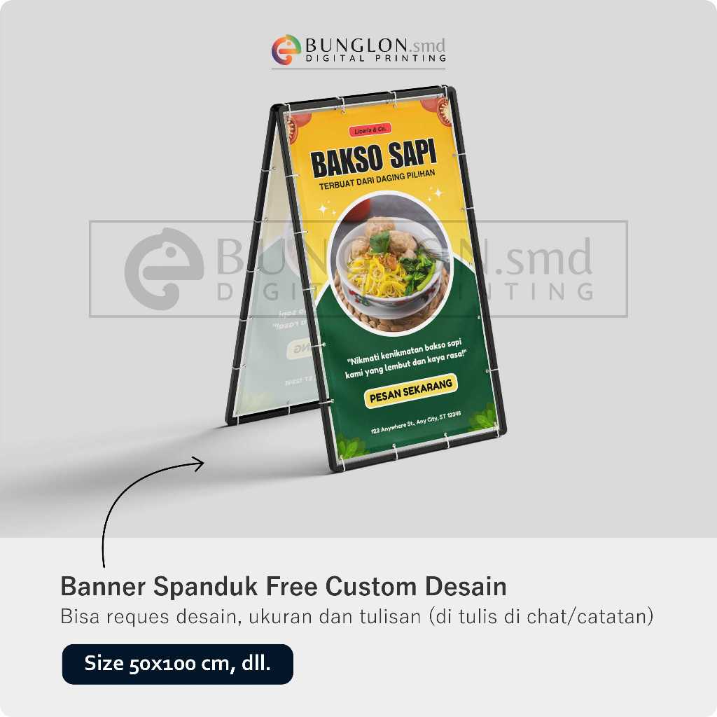 Banner Spanduk Bakso Sapi Free Custom Desain