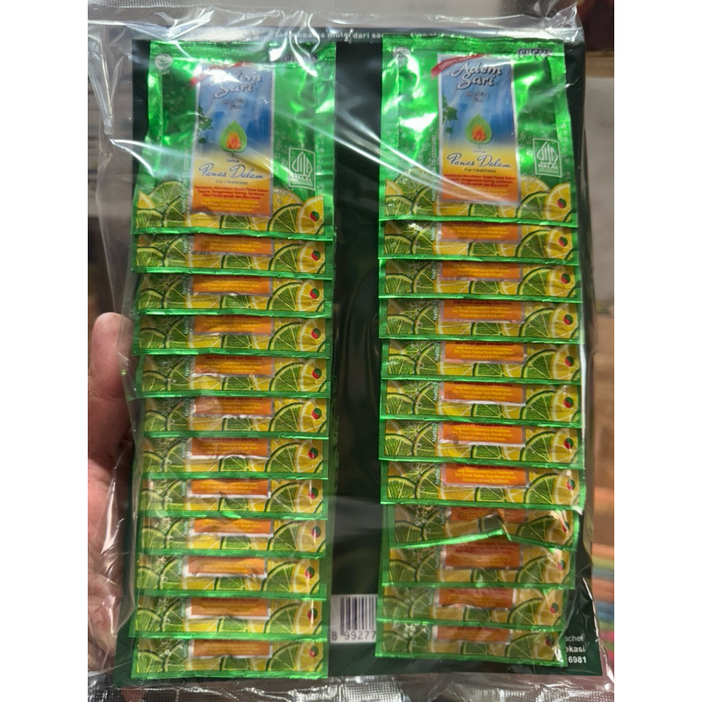 

Adem sari sachet 7gram @ 1 papan isi 24 sachet