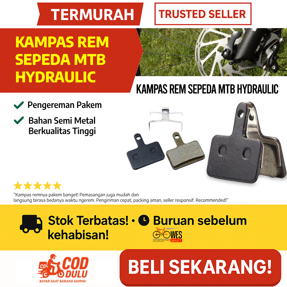 Kampas Rem Sepeda Cakram – Pakem, Awet & Anti Slip untuk MTB / Gunung