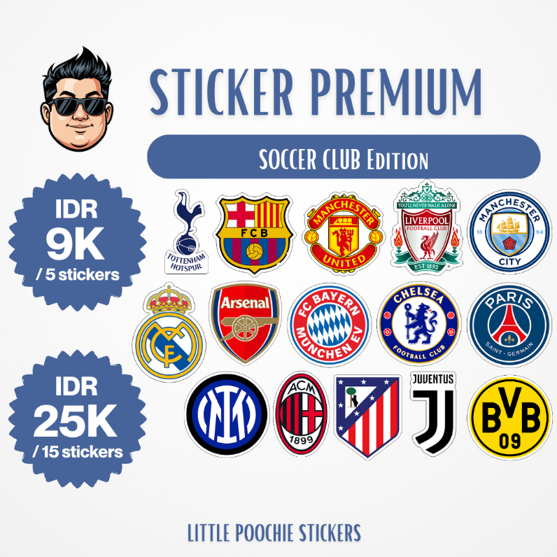 

[STIKER PREMIUM] Soccer Club/Klub Bola Edition - Little Poochie Stickers (Stiker HP Laptop Tumbler Helm Murah Berkualitas)