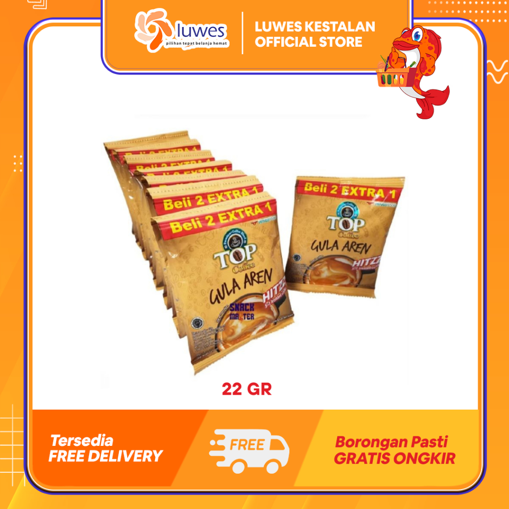 

(BELI 2 EXTRA 1) Top Coffe Kopi Instan 22gr Gula Aren Terbuat Dari Kopi Pilihan