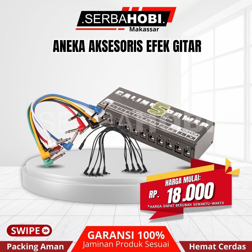 AKSESORIS EFEK GITAR KABEL 8 CABANG DAN POWER SUPPLY