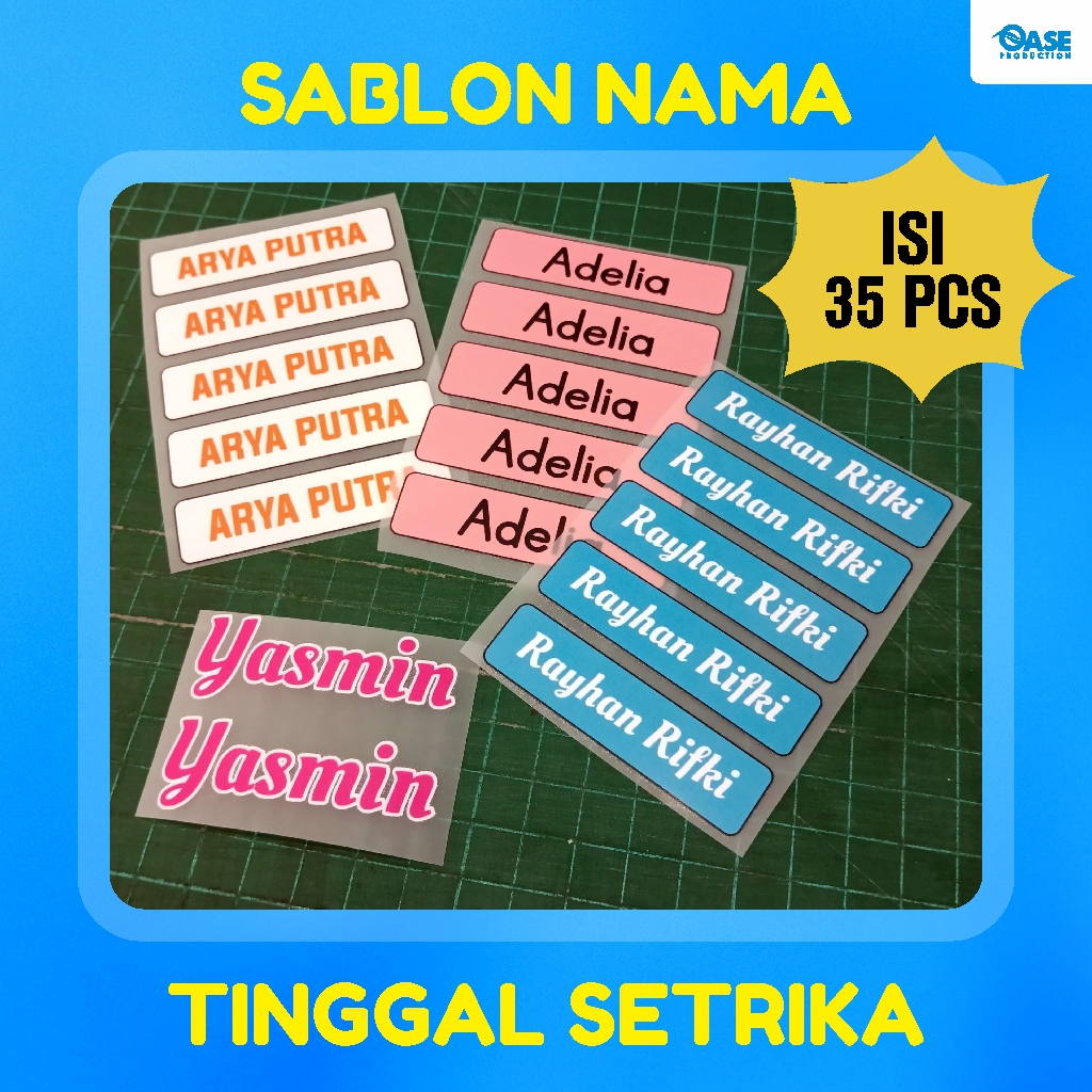 

Sablon setrika Stiker label nama stiker label nama dtf custom label nama anak FREE CUSTOM NAMA stiker DIY kaos STIKER LABEL BAJU