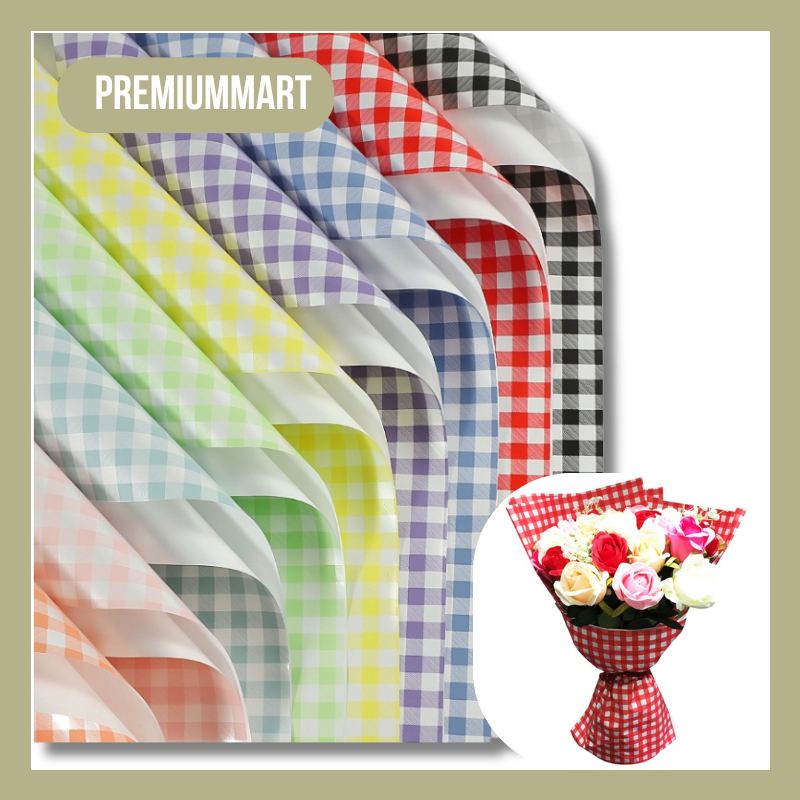 

Flower Wrapping Paper Square Pattern Motif Kotak Kertas Buket Taplak Cellophane Florist KB096