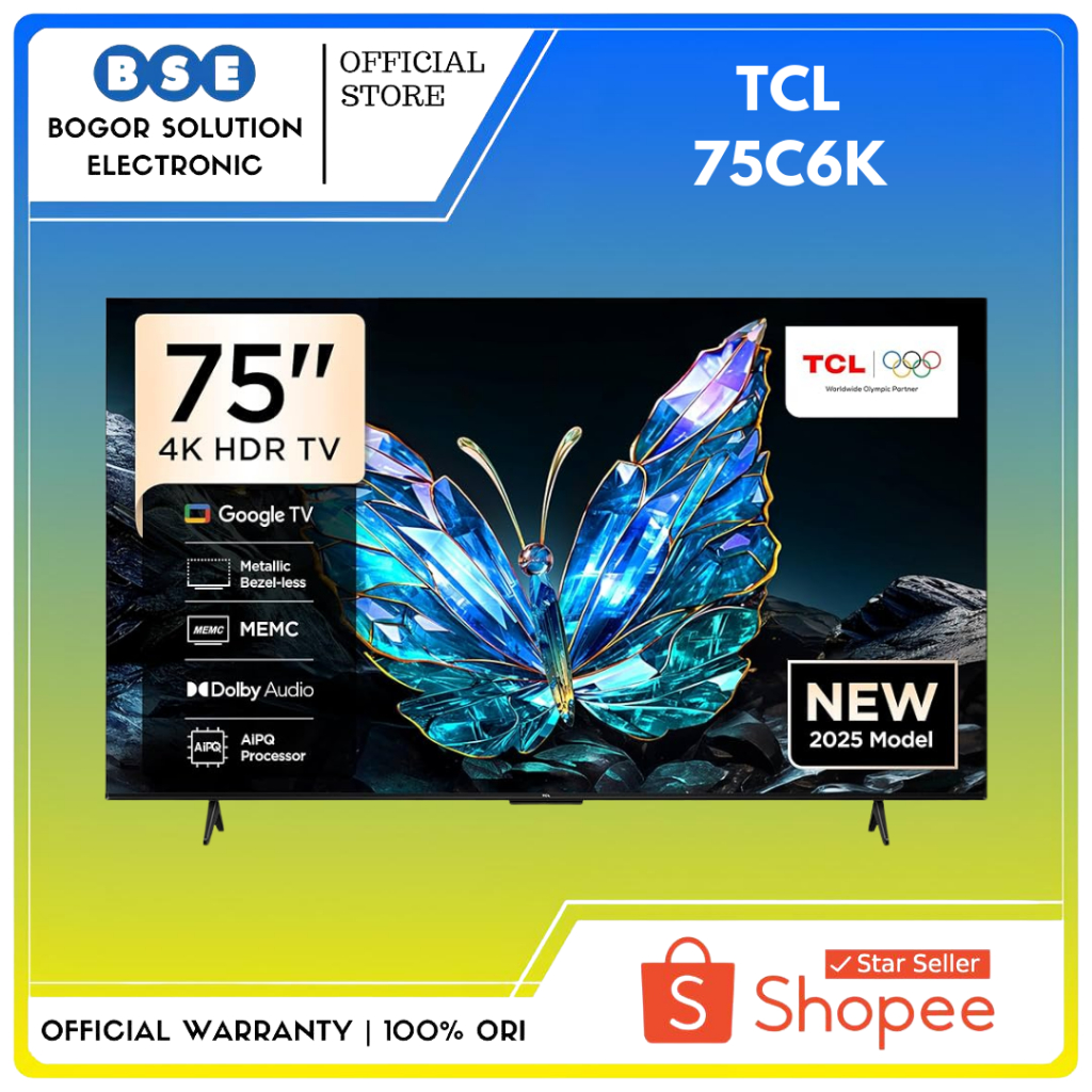 QD-Mini LED TV TCL 75 Inch C6K Premium Smart TV Google TV QLED TCL 75C6K 4K