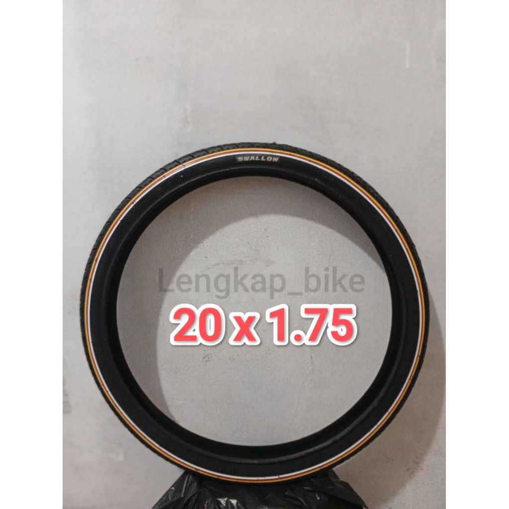 BAN LUAR SEPEDA LIST KUNING MERAH PUTIH UKURAN 20 X 1.75 BAN SEPEDA MODEL CAKEP KEREN BAGUS AWET