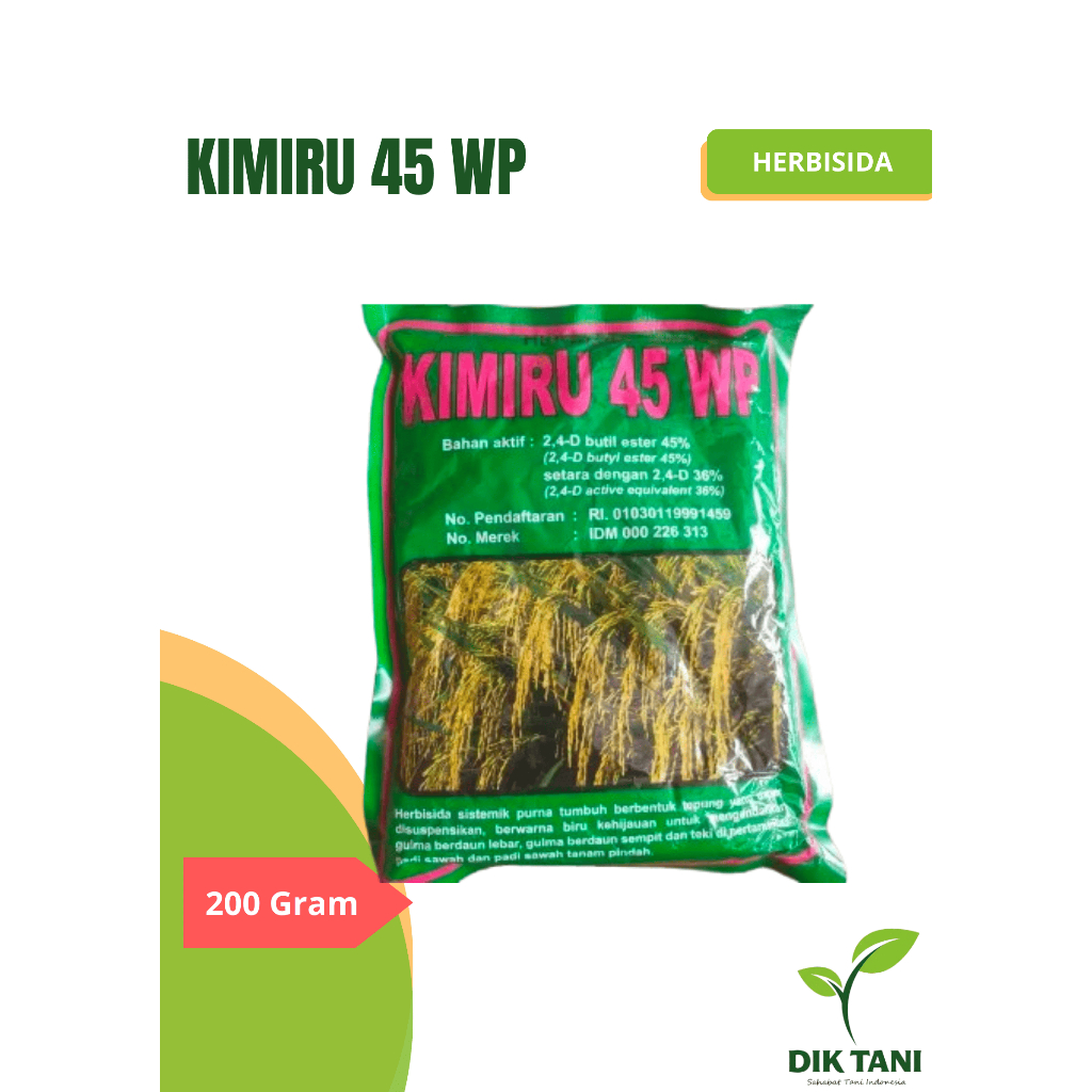 Kimiru Pembasmi Rumput Gulma 200 Gram 45WP Herbisida / Kimiru 45 WP
