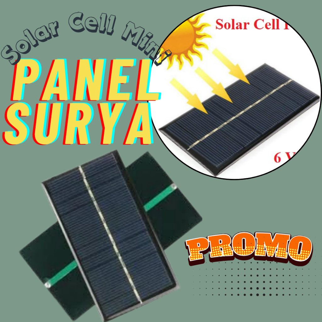 Panel Surya Solar Cell Mini 6v 1w Cas HP Powerbank 18650 DIY / Solar Panel