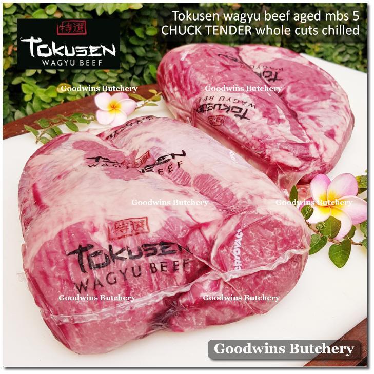 

Beef CHUCK TENDER Wagyu Tokusen marbling <=5 aged chilled whole cuts