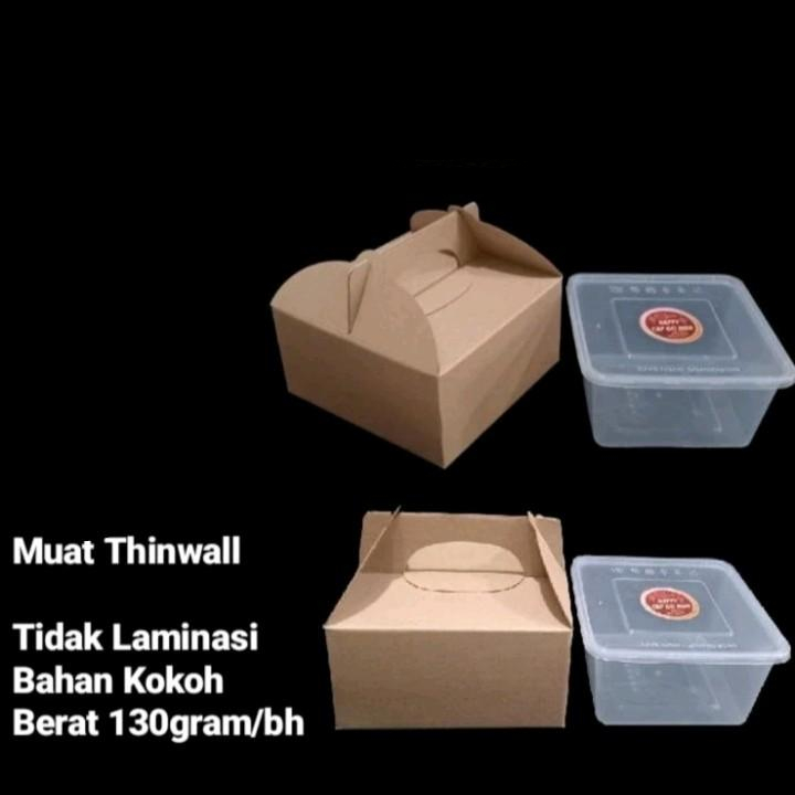 

gable box eflute muat toples tabung 600ml isi 4 dus ukuran dalam 21x21x11cm