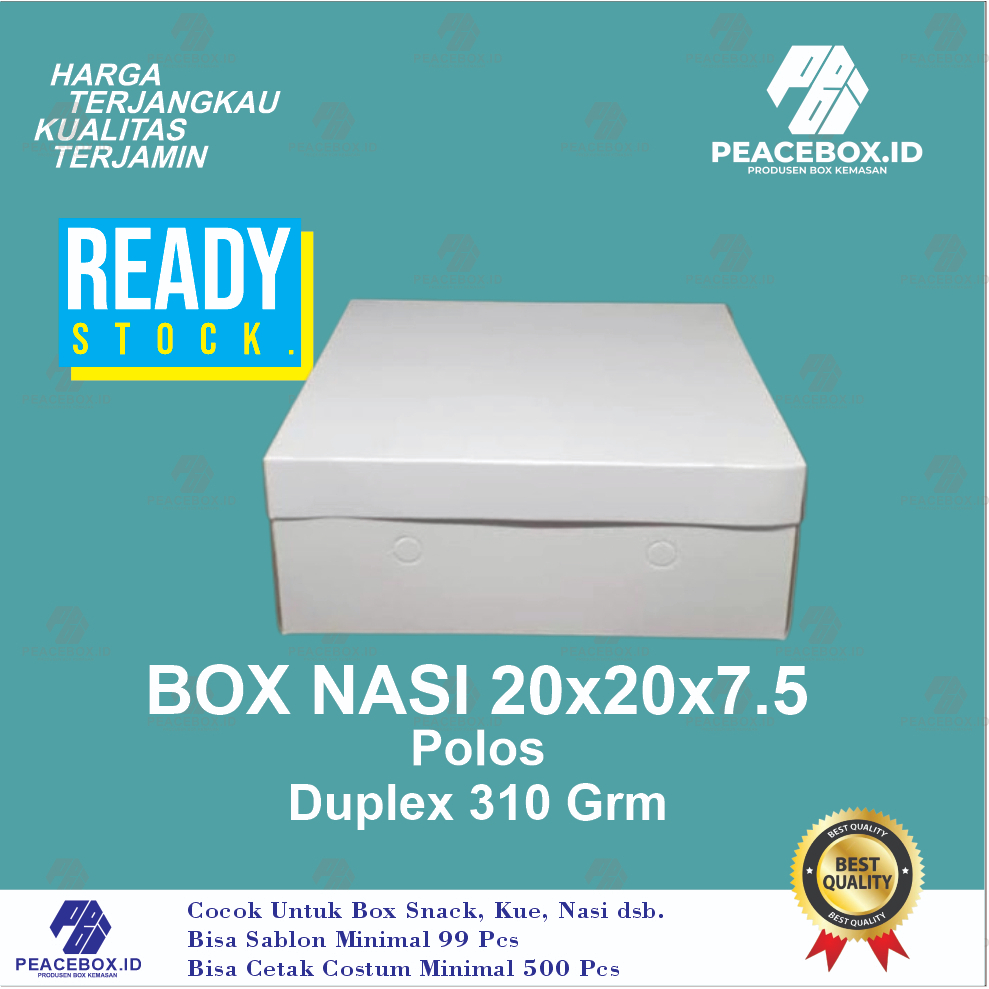 

Kemasan Box Nasi 20X20X7cm Duplex