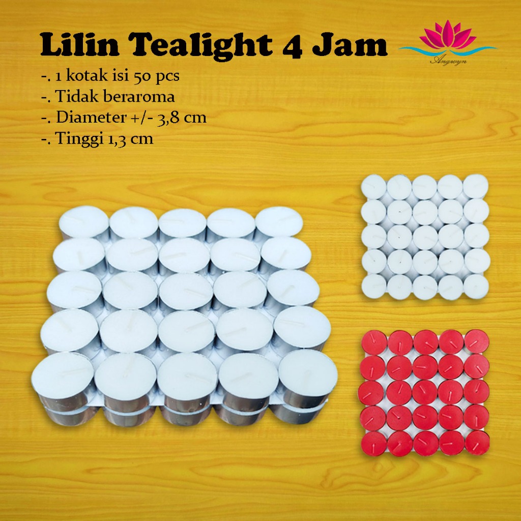 Lilin tealight / Lilin kaleng 4 Jam isi 50 pcs