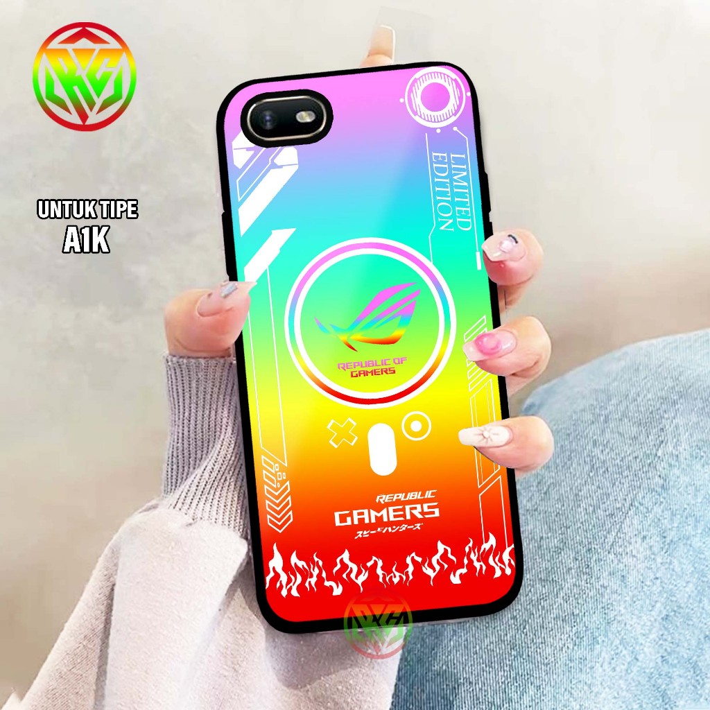 Real Case Oppo A1K Motif Terbaru Case kilau - New Case Glossy casing Hp Oppo A1K [Motif ROG ] - Hard