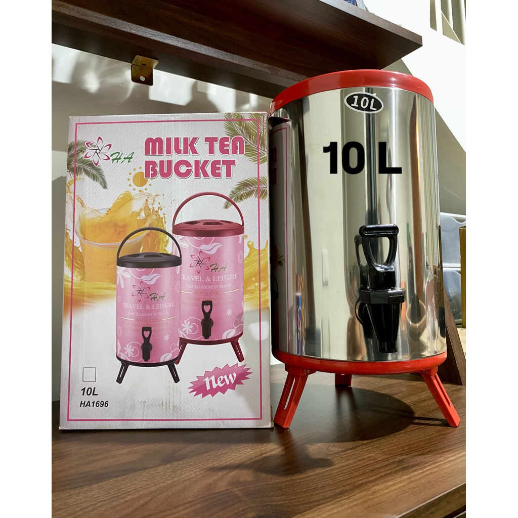 HA MILK TEA BUCKET STAINLESS 10L