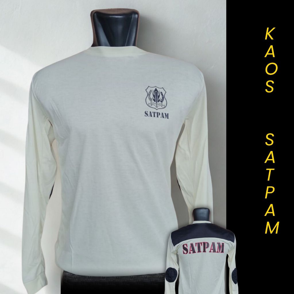 Kaos Satpam Cream / Kaos Satpam Panjang / Baju Satpam / Atribut Satpam