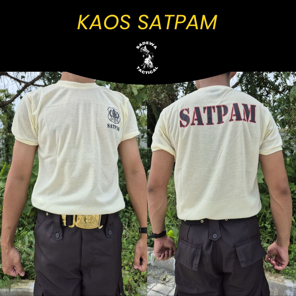 Kaos Satpam Cream / Kaos Satpam Pendek / Baju Satpam / Atribut Satpam