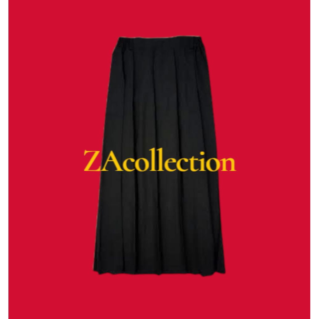 

rok rempel panjang hitam bahan tr sejenis famatex