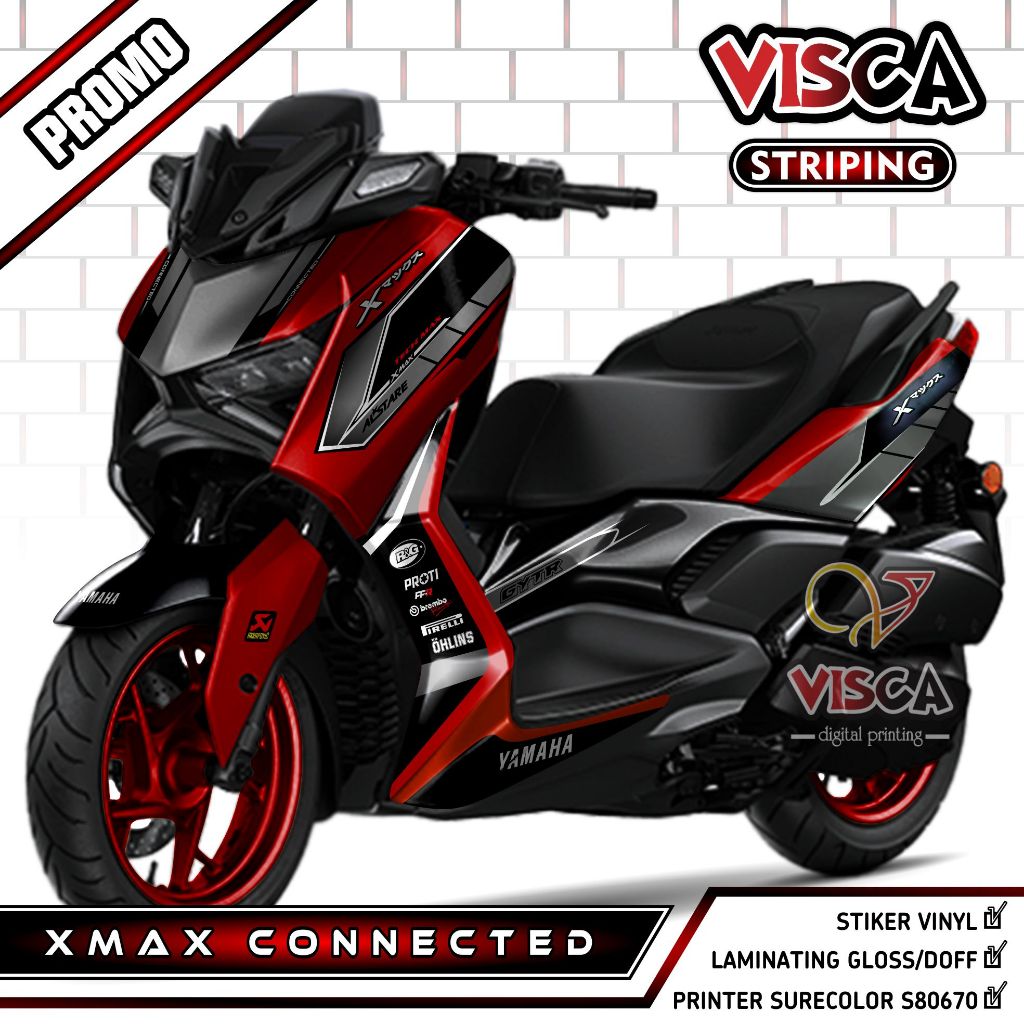 Decal XMAX Connected Full Body - Stiker XMAX New Fullbody - Dekal XMAX 250 - Striping XMAX Connected