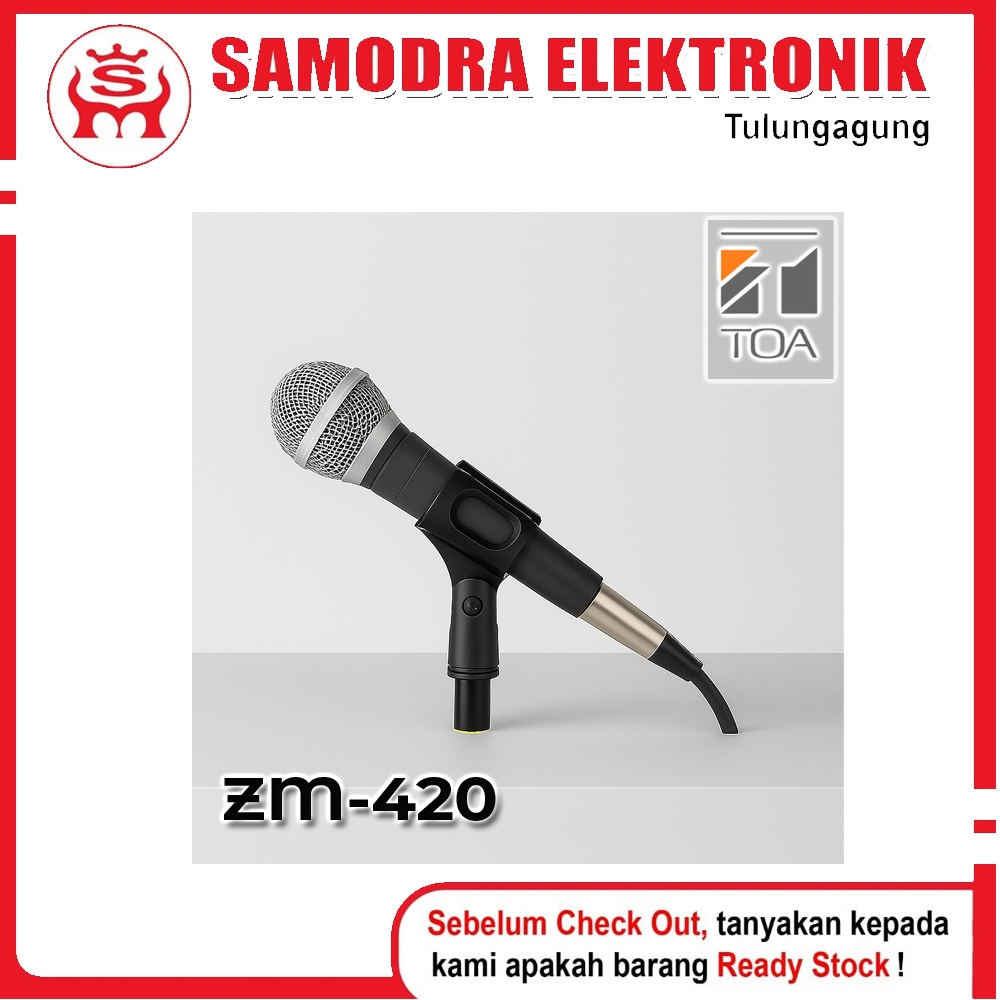 Mikrofon TOA ZM-420 - Mic Kabel XLR Unidirectional Suara Jernih & Tangguh | Mikrofon TOA Original | 