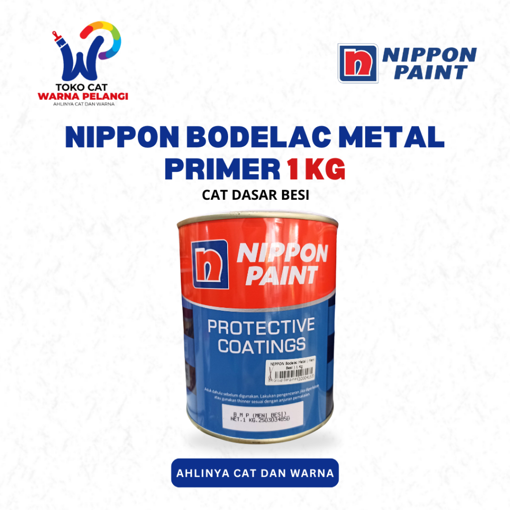 NIPPON PAINT Bodelac Metal Primer (Meni Besi) 1 Kg | Cat Dasar Besi Nippon Bodelac Metal Primer 1 Li