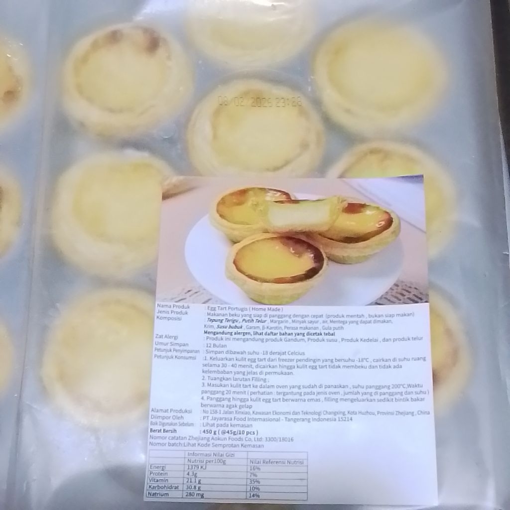 

Egg Tar Portugis Home Made 450gr (@45gr/10pcs)