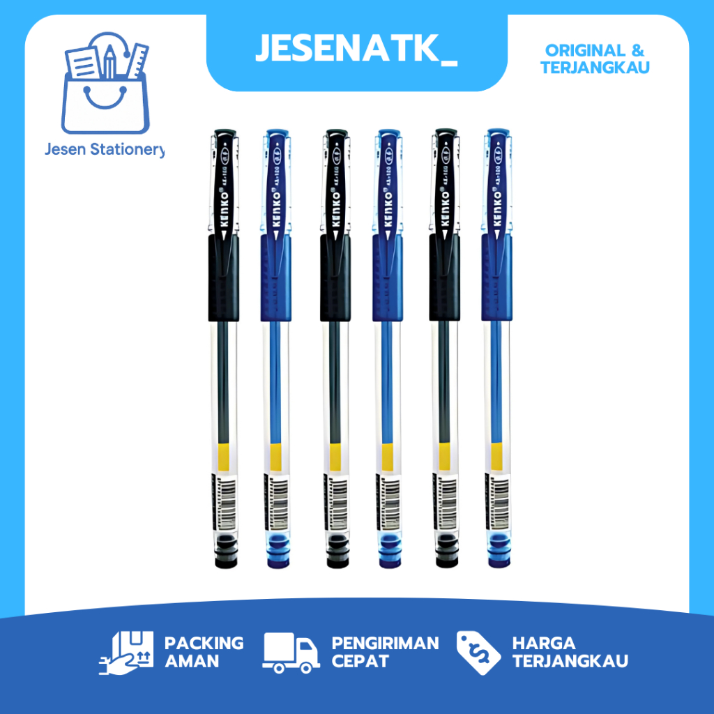 

KENKO KE 100 Ballpoint Pen 0.5mm Pulpen Gel Cair Hitam Biru