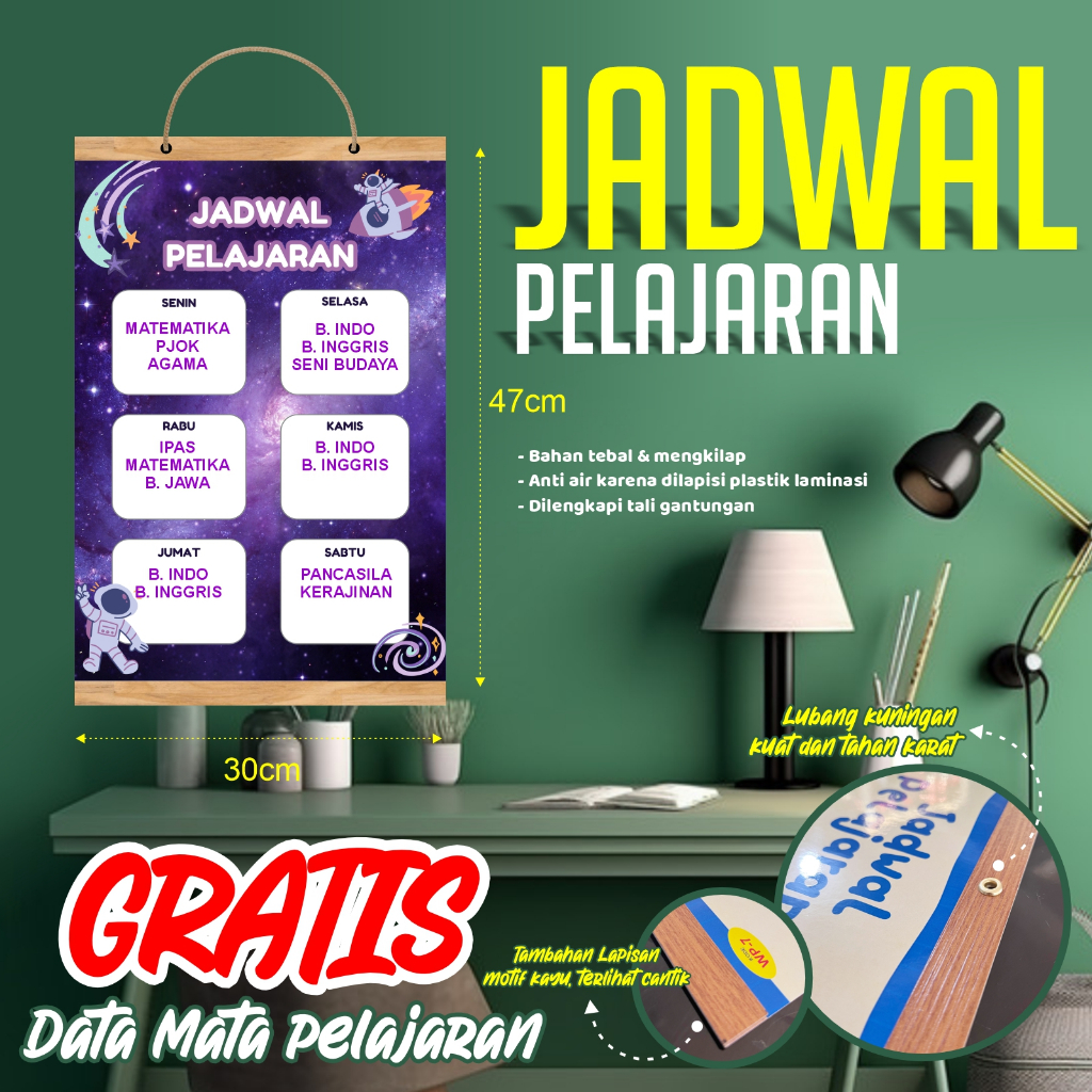 

Jadwal pelajaran gantung CUSTOM - Seri 3