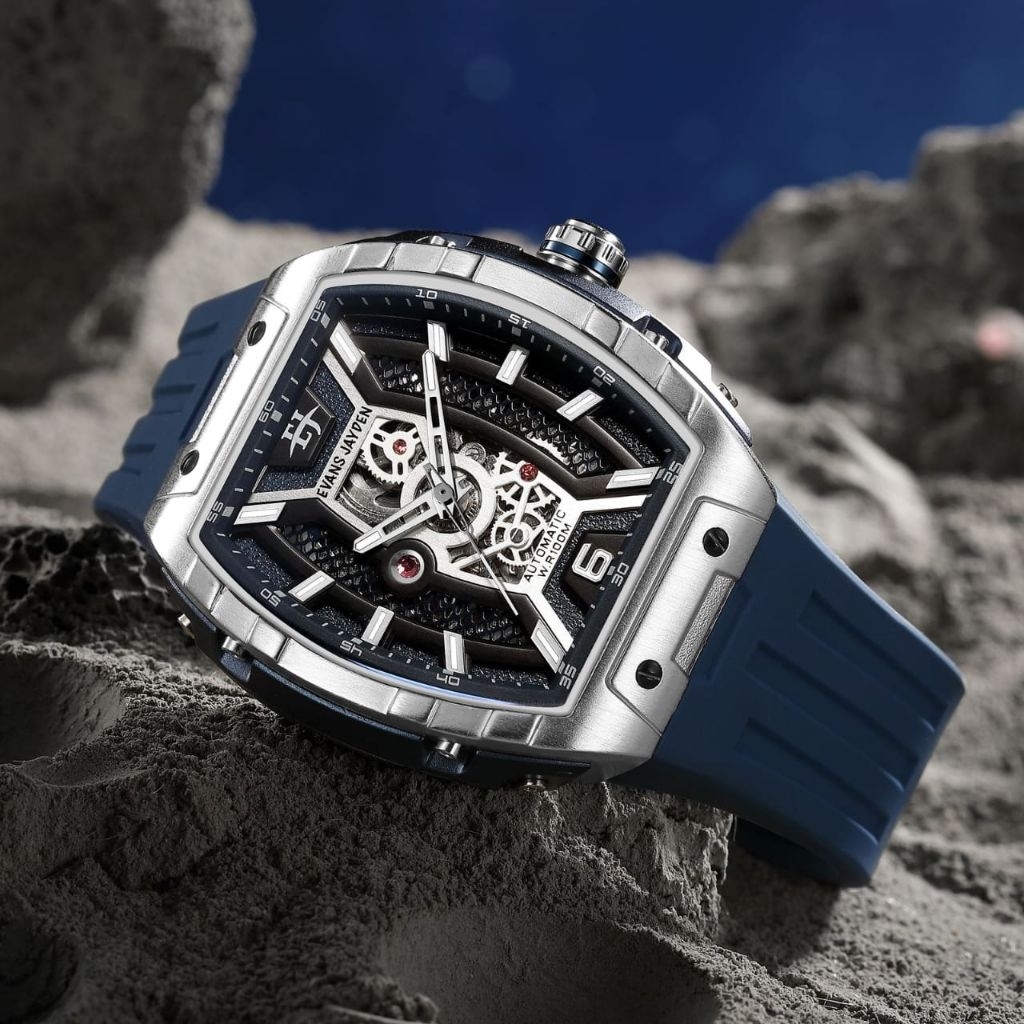 BUY 1 GET 1..JAM TANGAN PRIA ORIGINAL AUTOMATIC EVANS JAYDEN 9610 RUBBER