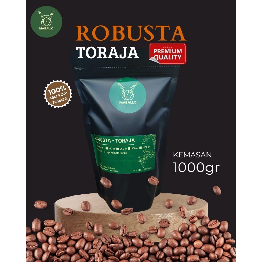

Kopi Robusta Toraja 1 kg/1000gr/Premium