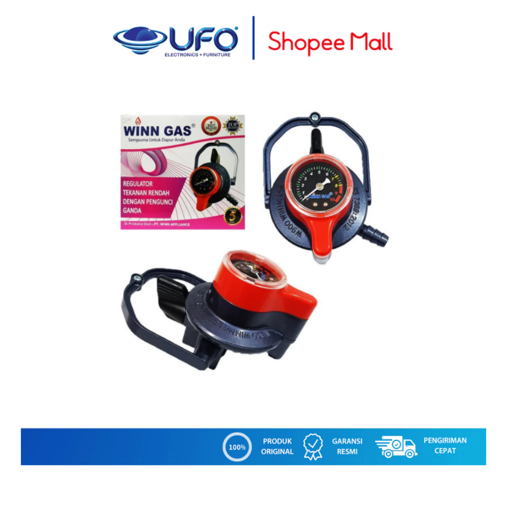 Winn Gas Regulator Meter Triple Lock Pengunci Ganda W900M / Regulator Winn Gas W 900 Original